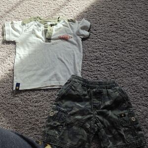 Lucky Brand White and Green Kids Matching Set